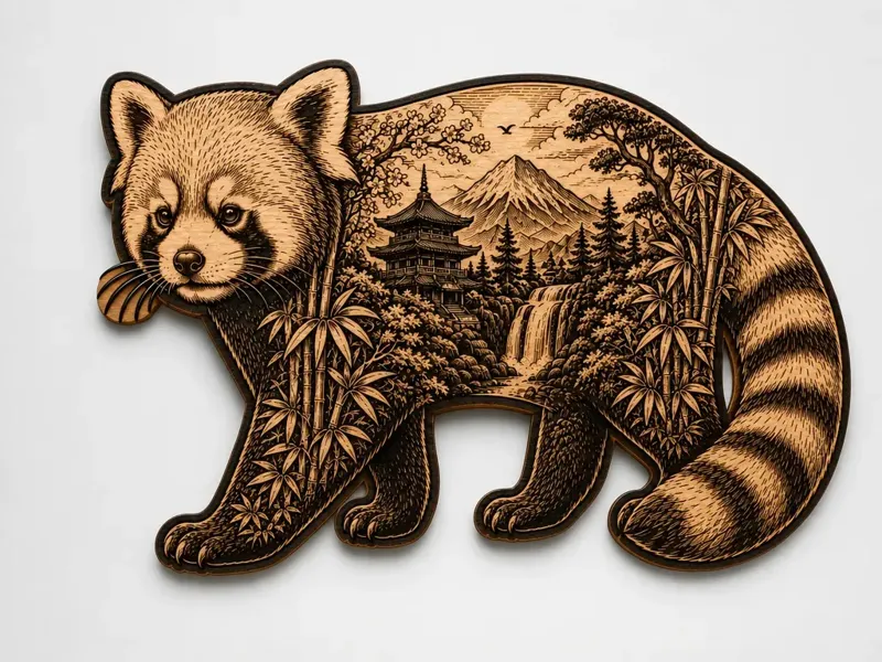 Red Panda Scenic Cut and Engrave