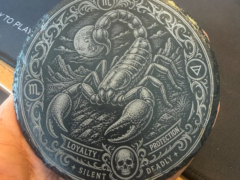Scorpio Zodiac Themed Coaster Engraving