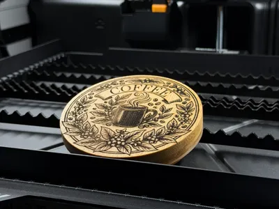 Coffee Round Laser Design 