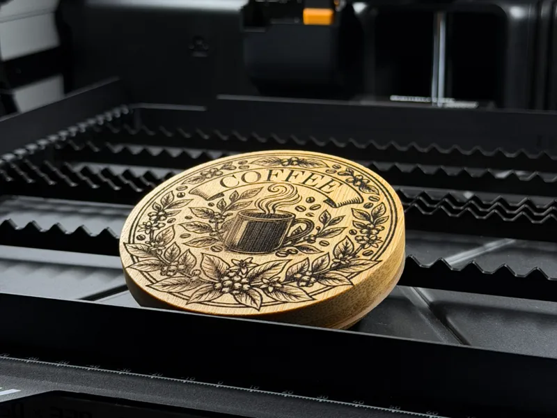 Coffee Round Laser Design 