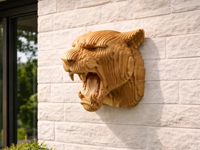 Layered Tiger Head SVG–DXF 6mm 