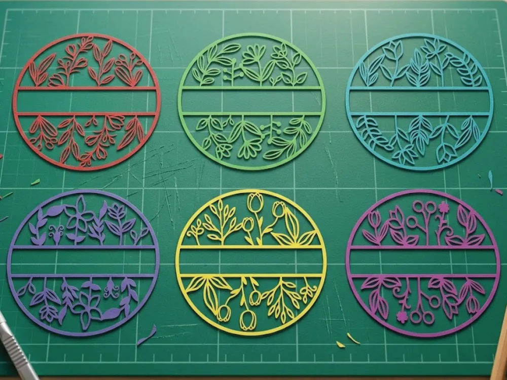 Monogram Cut File 6 Floral Monogram Paper Cutting Collection - Free 3D Print Model ...