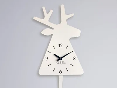 Laser Cut Nordic Deer Wall Clock Modern Design