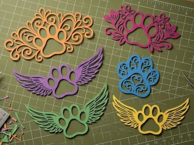 6 Decorative and Wings Paw Paper Cutting