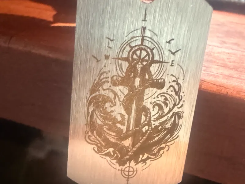 Anchor Design Stainless Steel Dog Tag