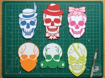 6 Skull Paper Cutting Collection