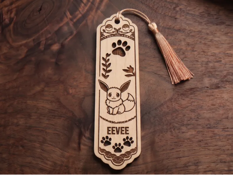 Eevee wooden bookmark with paw