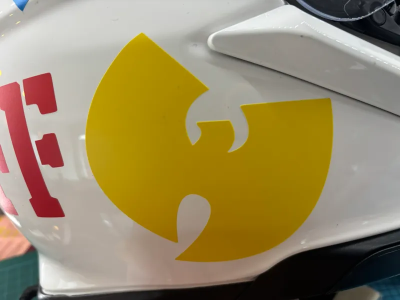 Wu-Tang sticker with cutout