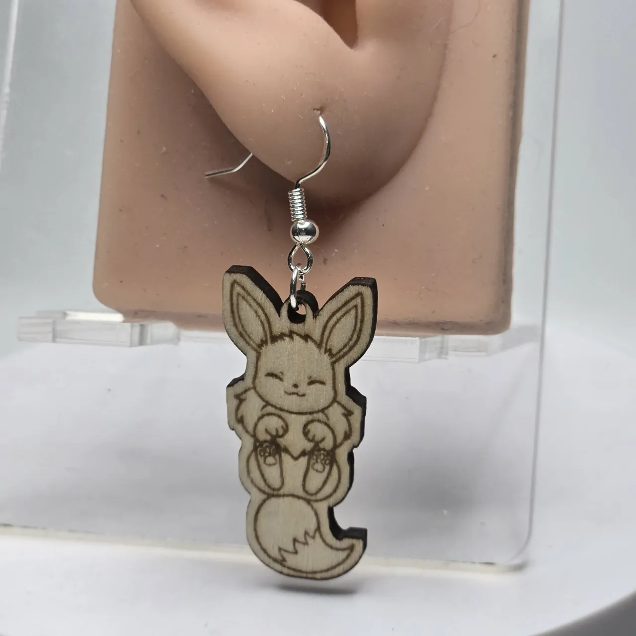 Eevee Wood Cut Earrings view 2