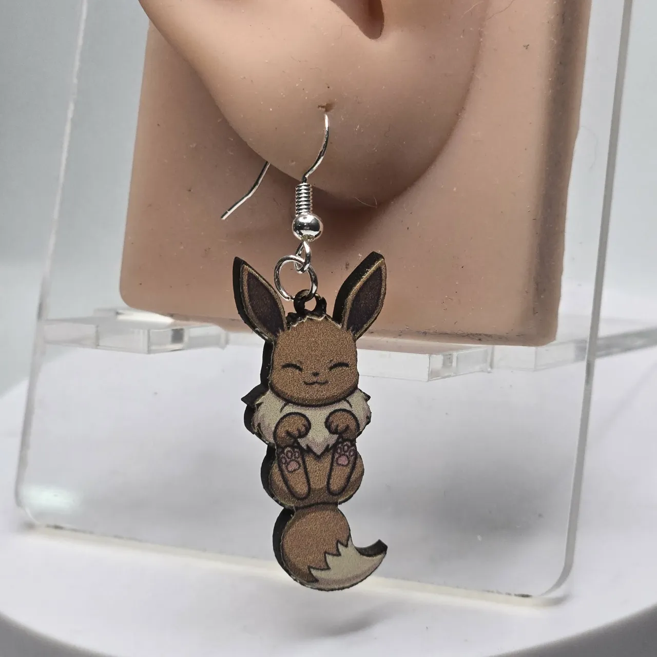 Eevee Wood Cut Earrings view 3