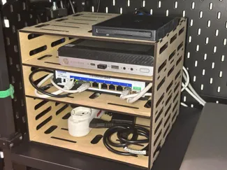 Laser-Cut Wooden Mini Rack for Homelab