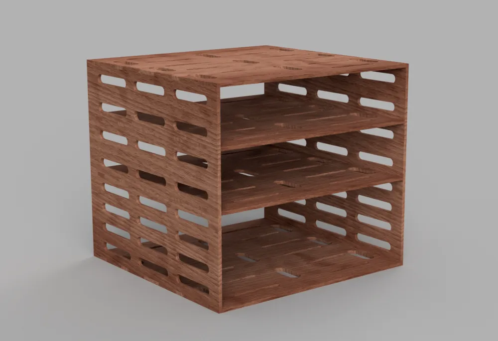 Laser Cut Rak Laser-Cut Wooden Mini Rack for Homelab - Free 3D Print Model - MakerWorld