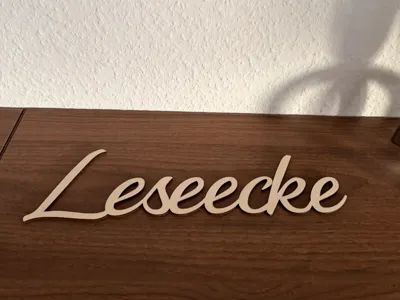 Reading Corner Wood Sign Lettering