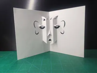 3D打印自制压痕笔，解决纸张折线问题--立体贺卡-脸  Pop-up Card - Face