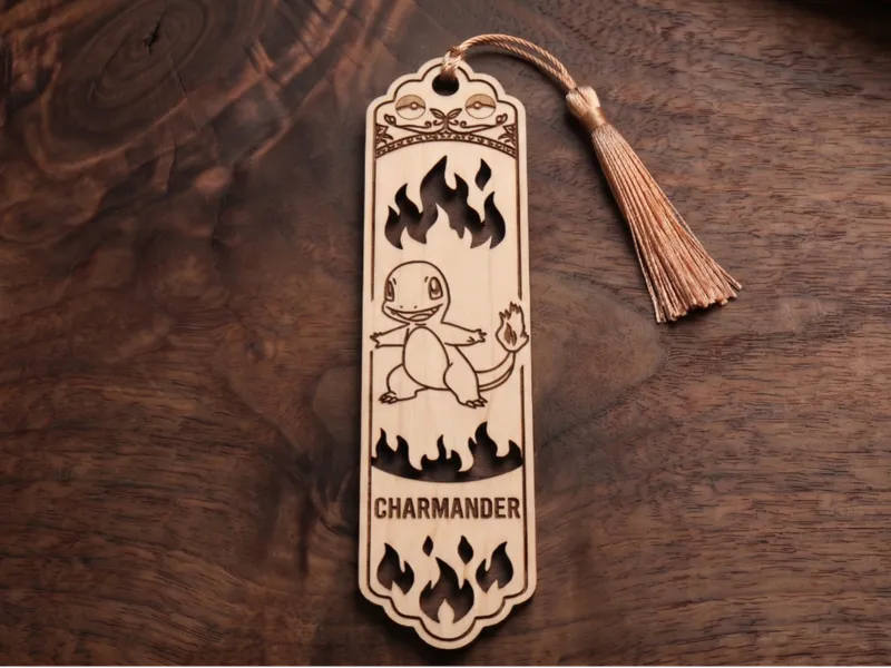Charmander Pokemon Wooden Bookmark