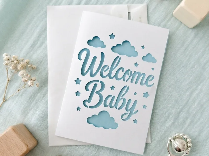 Welcome Baby Cutout Card Greeting card V9