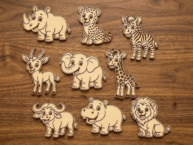 Safari Magnetico: Set di 9 Animali della Savana