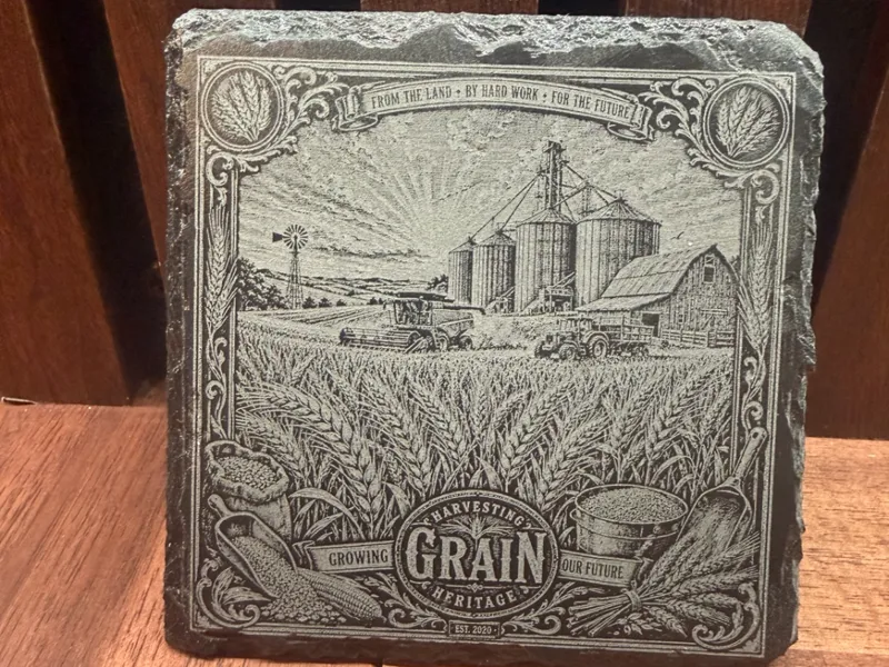 Grain Farm Coaster Plaque Design
