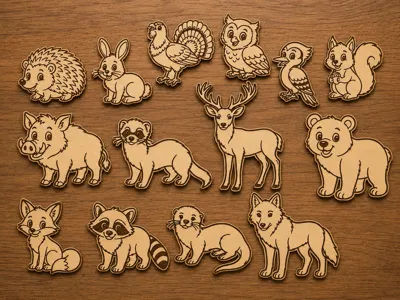 Magnetic Forest Animals for Fridge – Set