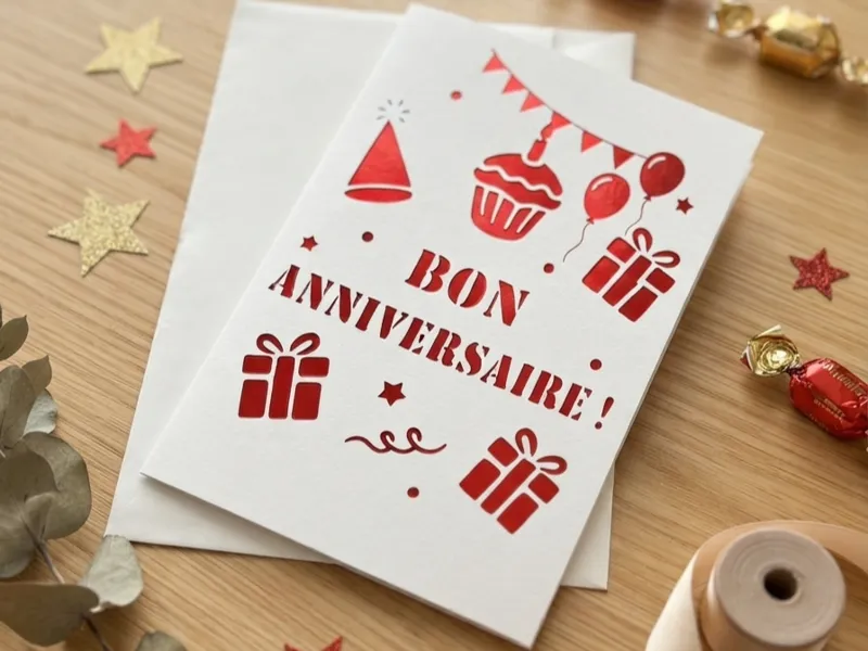 Happy Birthday Cutout Card Greeting card v33FRENCH