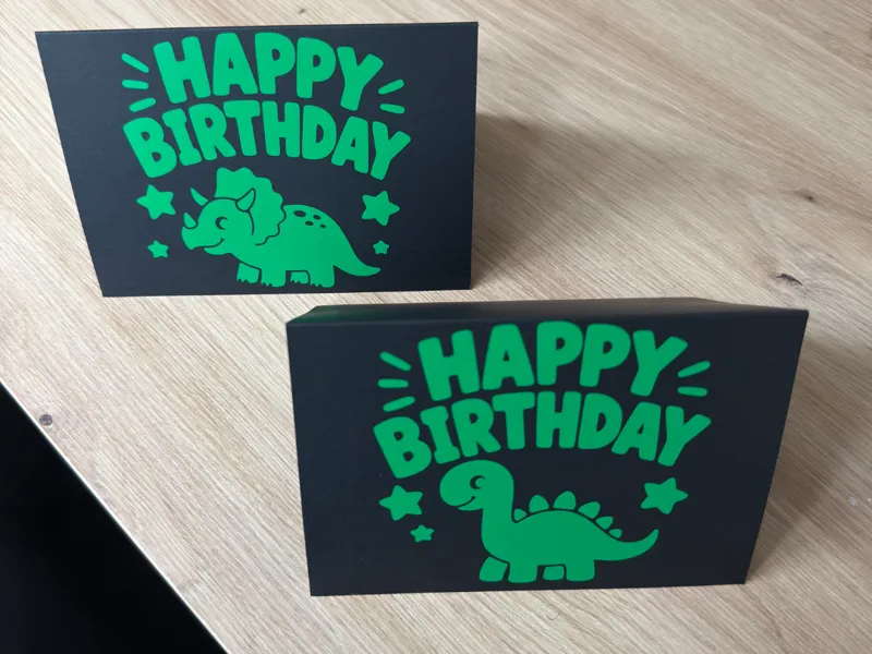 Cute Dinosaur Birthday Cards & Sticker Bundle