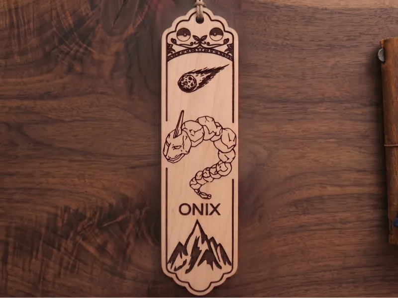 Onix Pokemon Themed Wooden Bookmark 