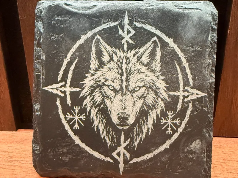 Nordic Wolf Themed Engraving