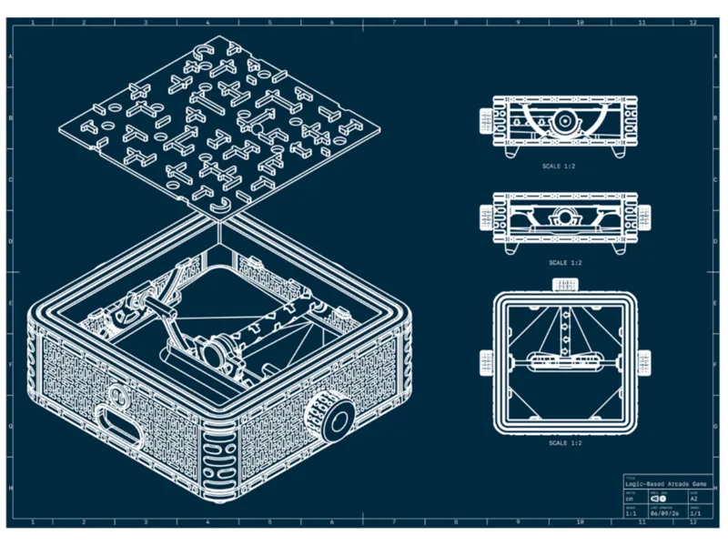 Articulated Gimbal Maze: Premium Hybrid Design SVG