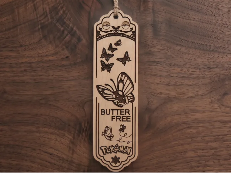 Butterfree Pokemon Themed Wooden Bookmark