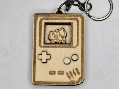 Layered Bulbasaur Game Boy Keychain