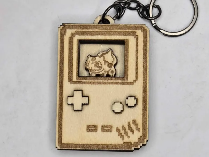 Layered Bulbasaur Game Boy Keychain