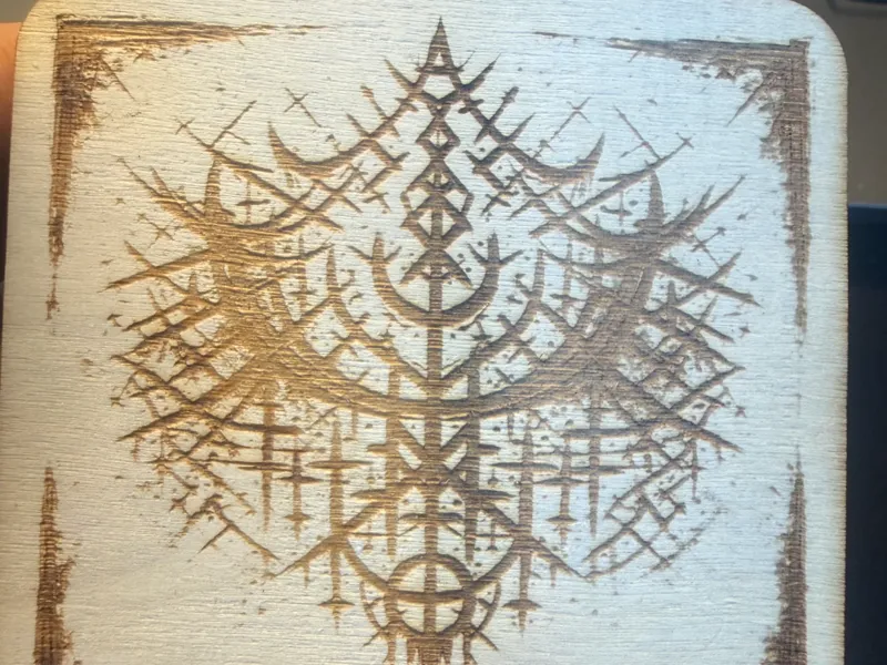 Viking Inspired Tribal Art Wood Engraving