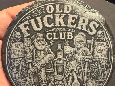Old F'ers Club Themed Coaster Engraving