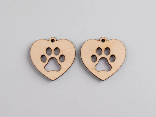 Dog Paw Print Heart Earrings