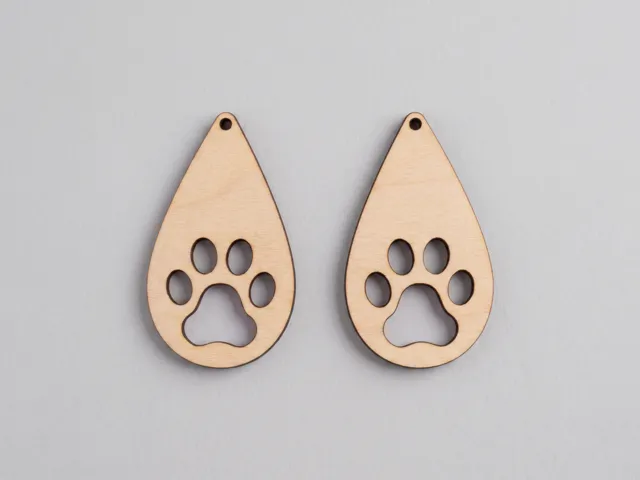 Paw Print Laser Cut Earrings