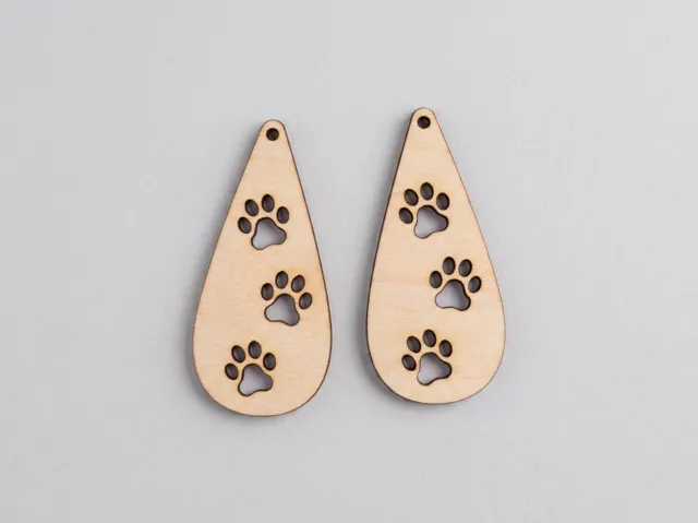 Paw Print Laser Cut Earrings