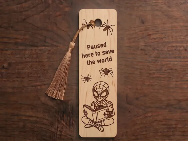 Spider-Man Themed Wooden Bookmark