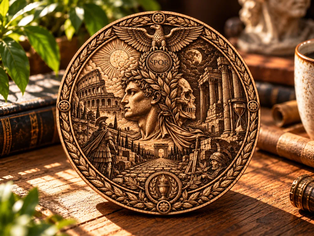 Roman Empire Coaster – SPQR - Free 3D Print Model - MakerWorld
