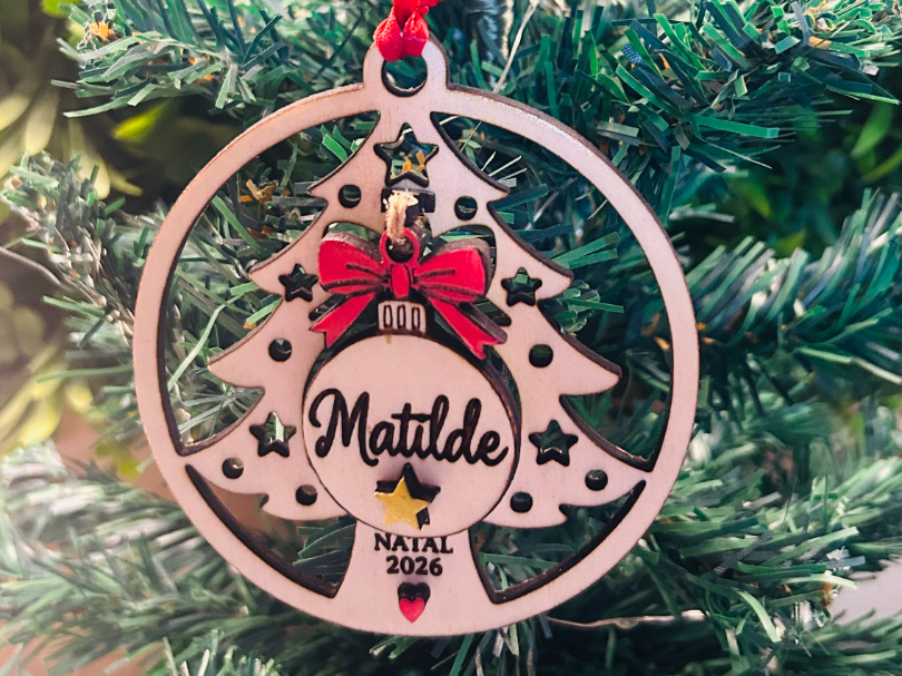 Christmas Tree Ornament with Personalized Name 3D model
