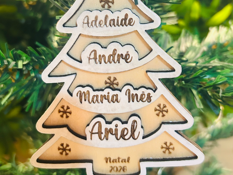 Personalized Christmas Tree Ornament with Names 3D model