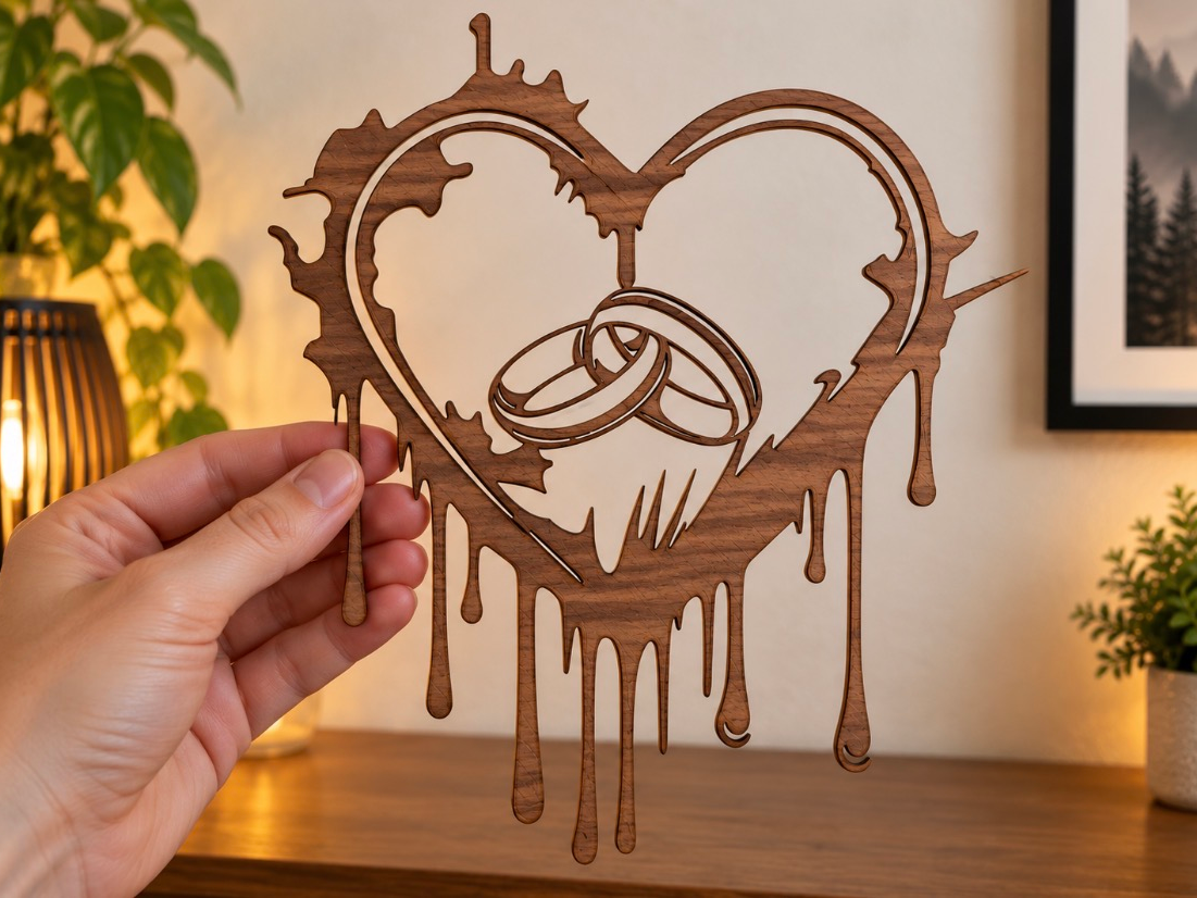 Cœur And Alliances – Décoration murale 3D model