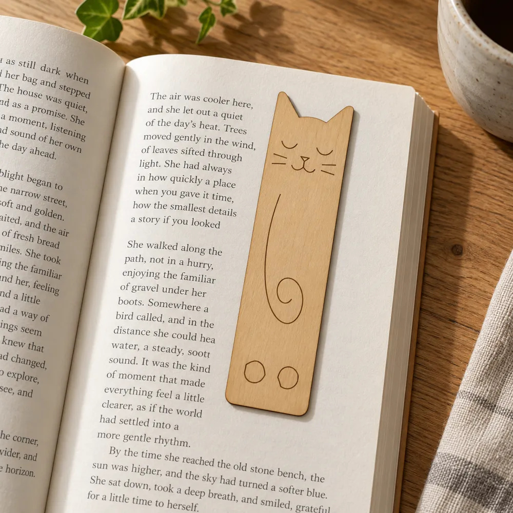 Coffee Process Image Sleepy Cat Bookmark | Minimalist Laser-Cut Design - Free 3D Print Model ...