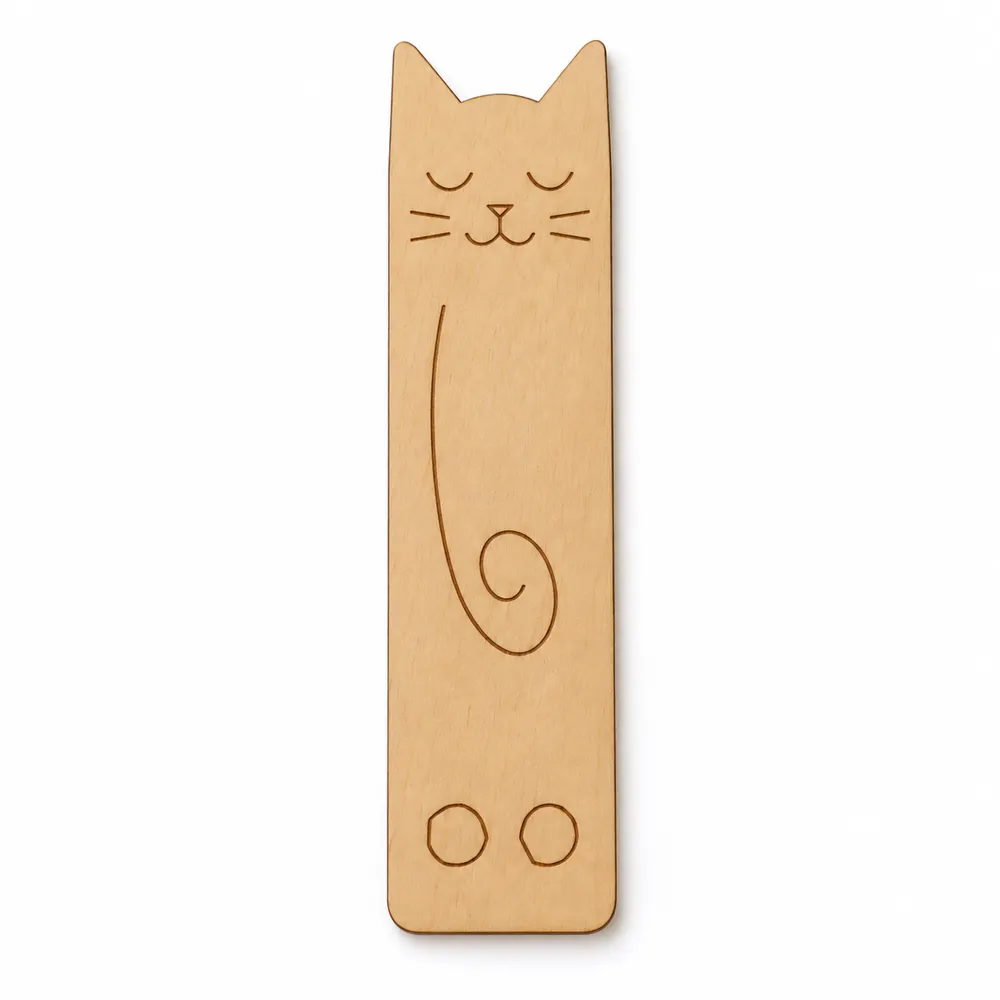 Coffee Process Image Sleepy Cat Bookmark | Minimalist Laser-Cut Design - Free 3D Print Model ...