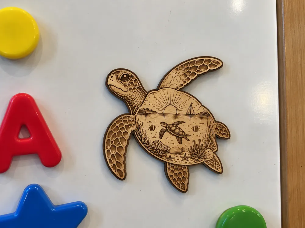 Sea Turtle Scenic Cut and Engrave - Free 3D Print Model - MakerWorld