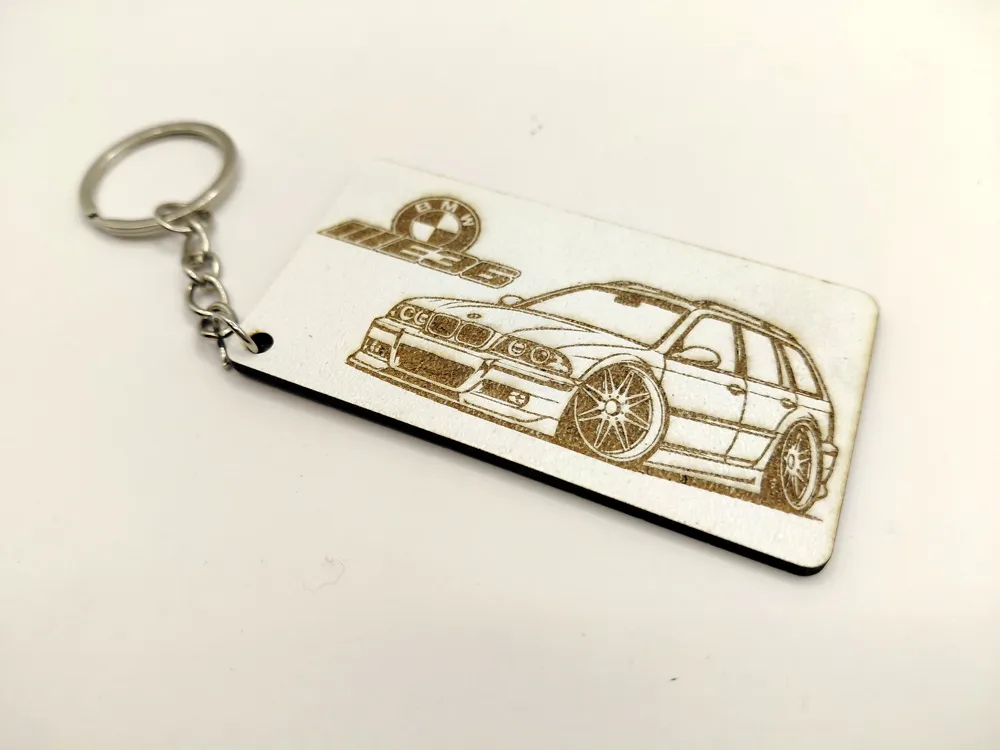 BMW E36 Touring Keychain SVG Laser Cut Car Design - Free 3D Print Model ...