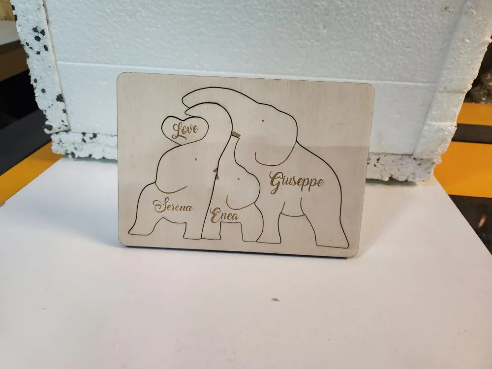 Customizable Elephant Family Frame Picture - Free 3D Print Model ...