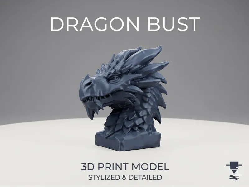 Stylized Dragon Bust - Highly Detailed FDM Print