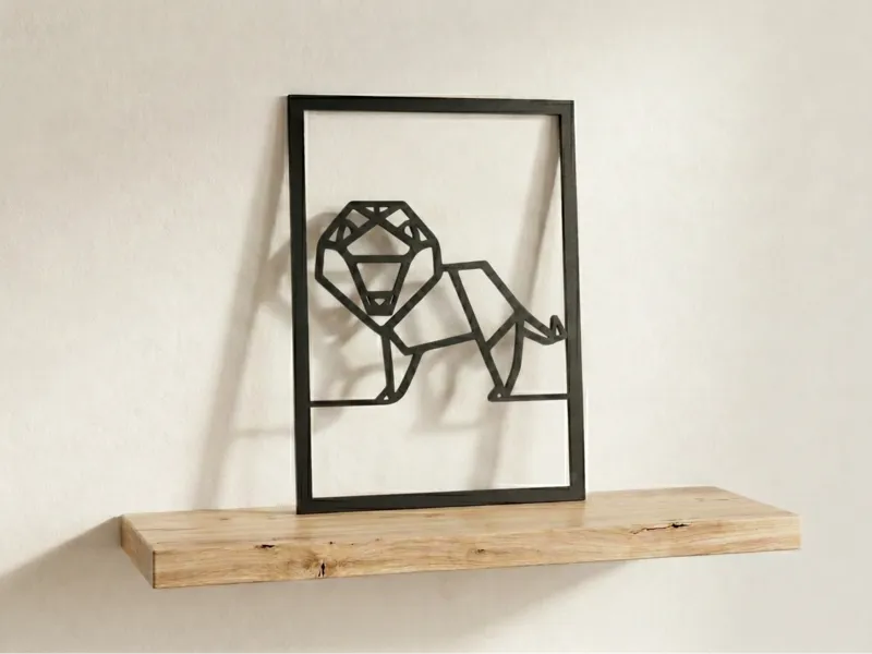 One Line picture Geometric Lion Wall Art