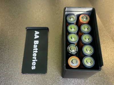 Gridfinity with pin AA Battery Bin with Lid
