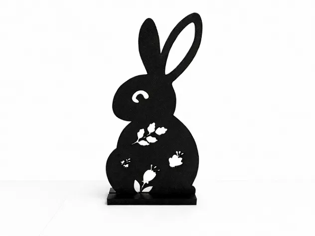 Easter Bunny Silhouette with Floral/Spring Cutouts